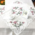 Embroidered pink rose table cloth